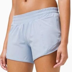 Light Blue Lululemon Hotty Hot Low-Rise Lined Shorts